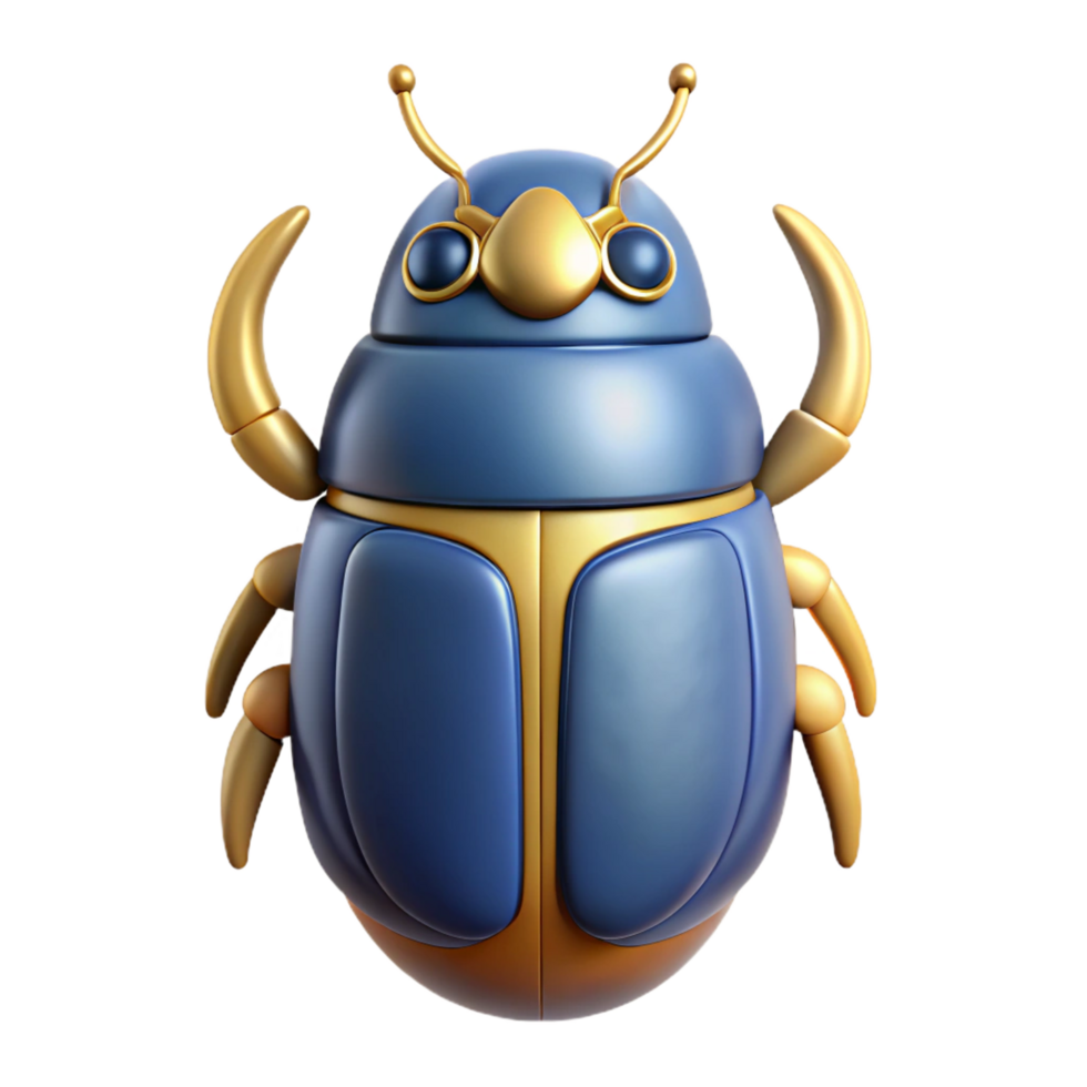 peaceful captivating Scarab beetle, Egyptian symbol of rebirth. NO BACKGROUND with Transparent Background. refined png