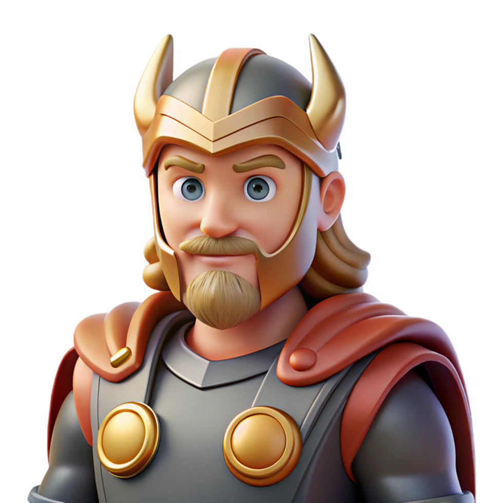 serene coveted Thor, Norse god of thunder. NO BACKGROUND with Transparent Background. png