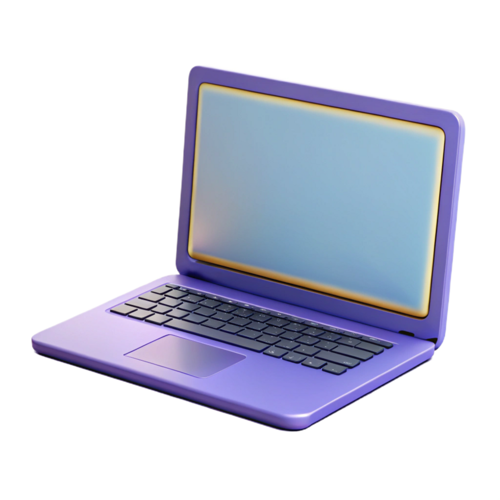 playful extraordinary Laptop with blank screen NO BACKGROUND with Transparent Background. fine detail png