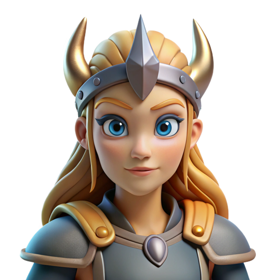 iconic minimalist Valkyrie, Norse warrior maiden. NO BACKGROUND with Transparent Background. professional png
