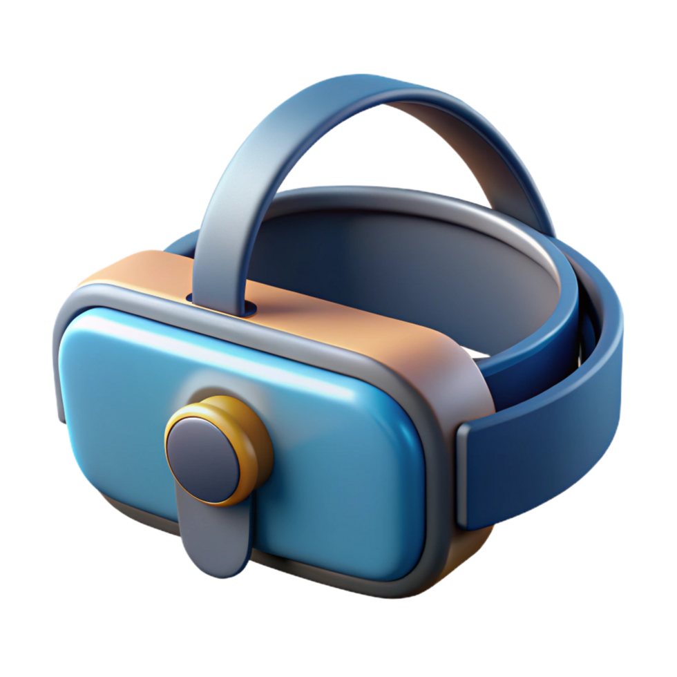 pristine whimsical impressionist Virtual Reality headset NO BACKGROUND with Transparent Background. masterfully captured png