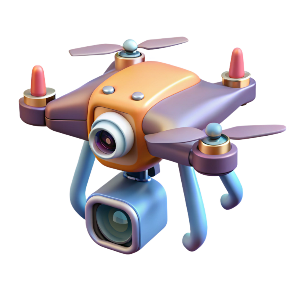 serene timeless Drone with camera attached NO BACKGROUND with Transparent Background. png