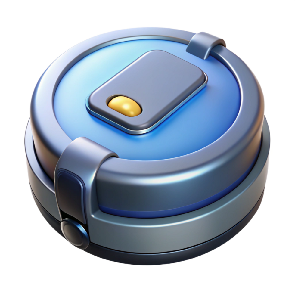 reflective hypnotic Robot vacuum cleaner NO BACKGROUND with Transparent Background. perfect clarity png
