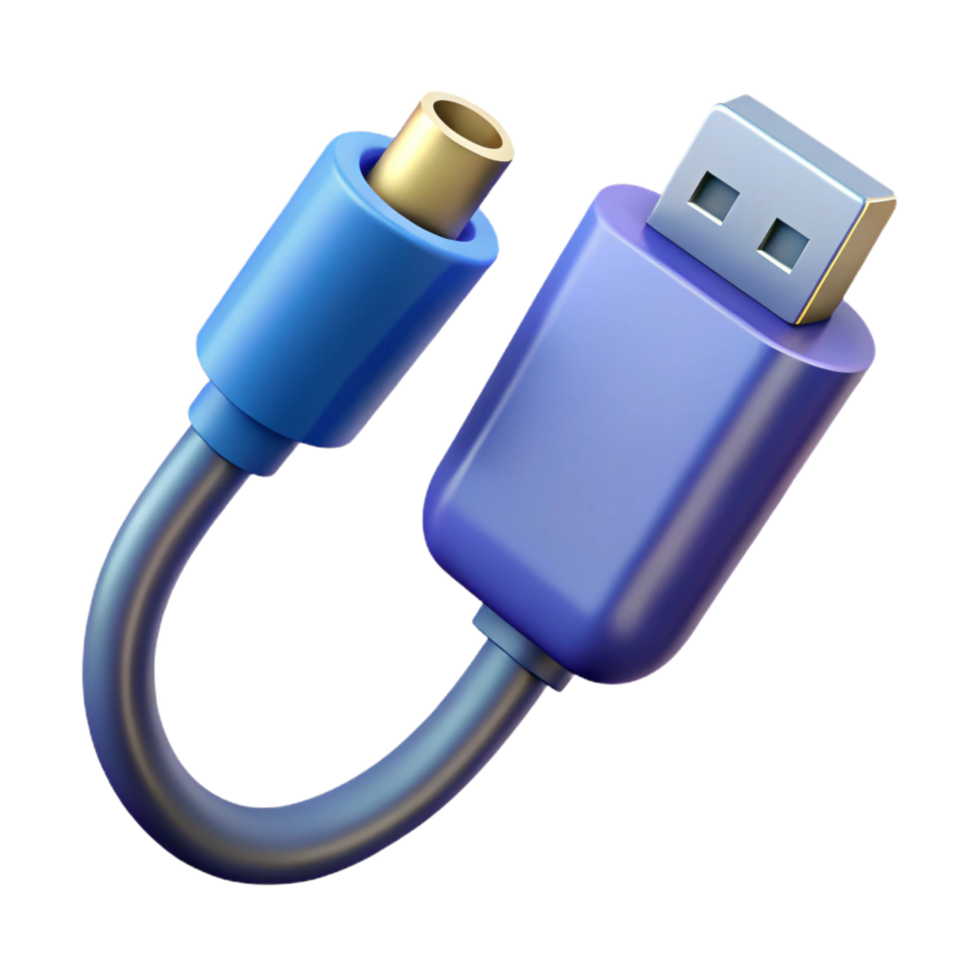 rare elegant USB-C cable NO BACKGROUND with Transparent Background. elite png