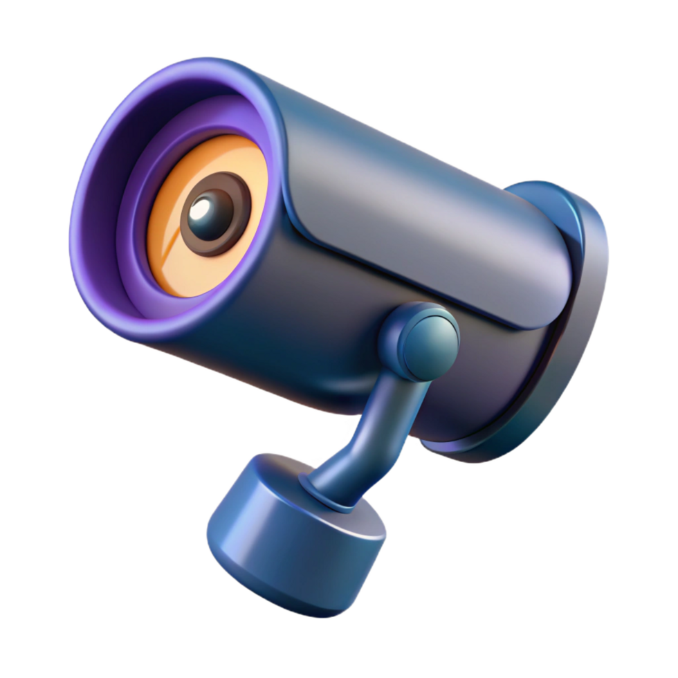 striking ethereal art deco Security camera with night vision enabled NO BACKGROUND with Transparent Background. flawless png