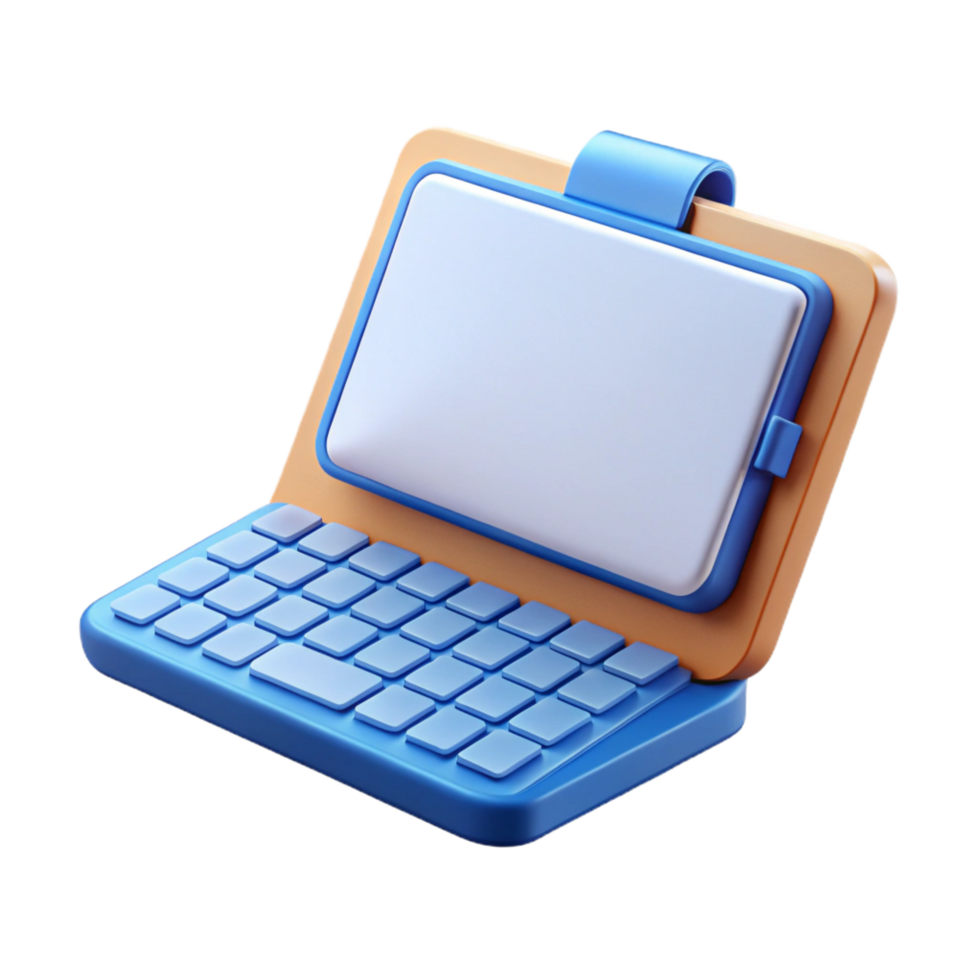playful spectacular Tablet computer with keyboard attached NO BACKGROUND with Transparent Background. impeccable png