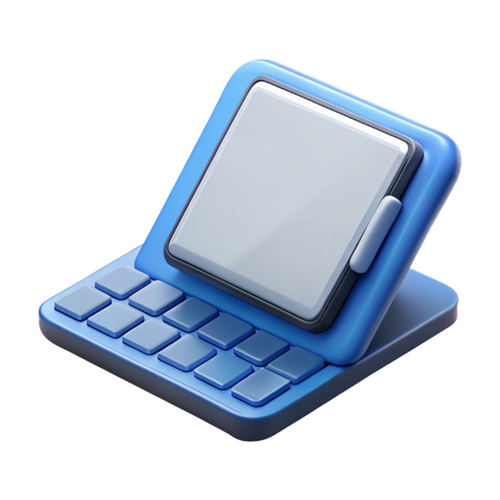 joyful impressive Tablet computer with keyboard attached NO BACKGROUND with Transparent Background. handcrafted png