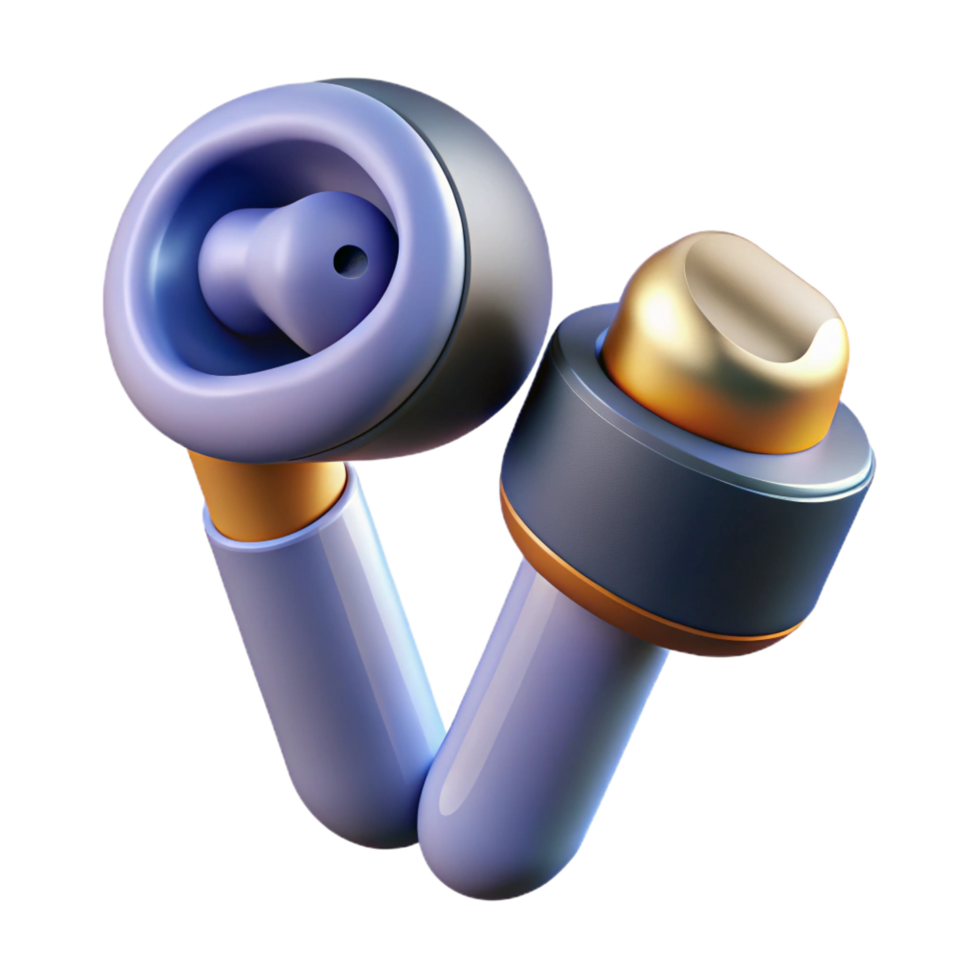 serene mysterious minimalist Wireless earbuds in ear NO BACKGROUND with Transparent Background. impeccable png
