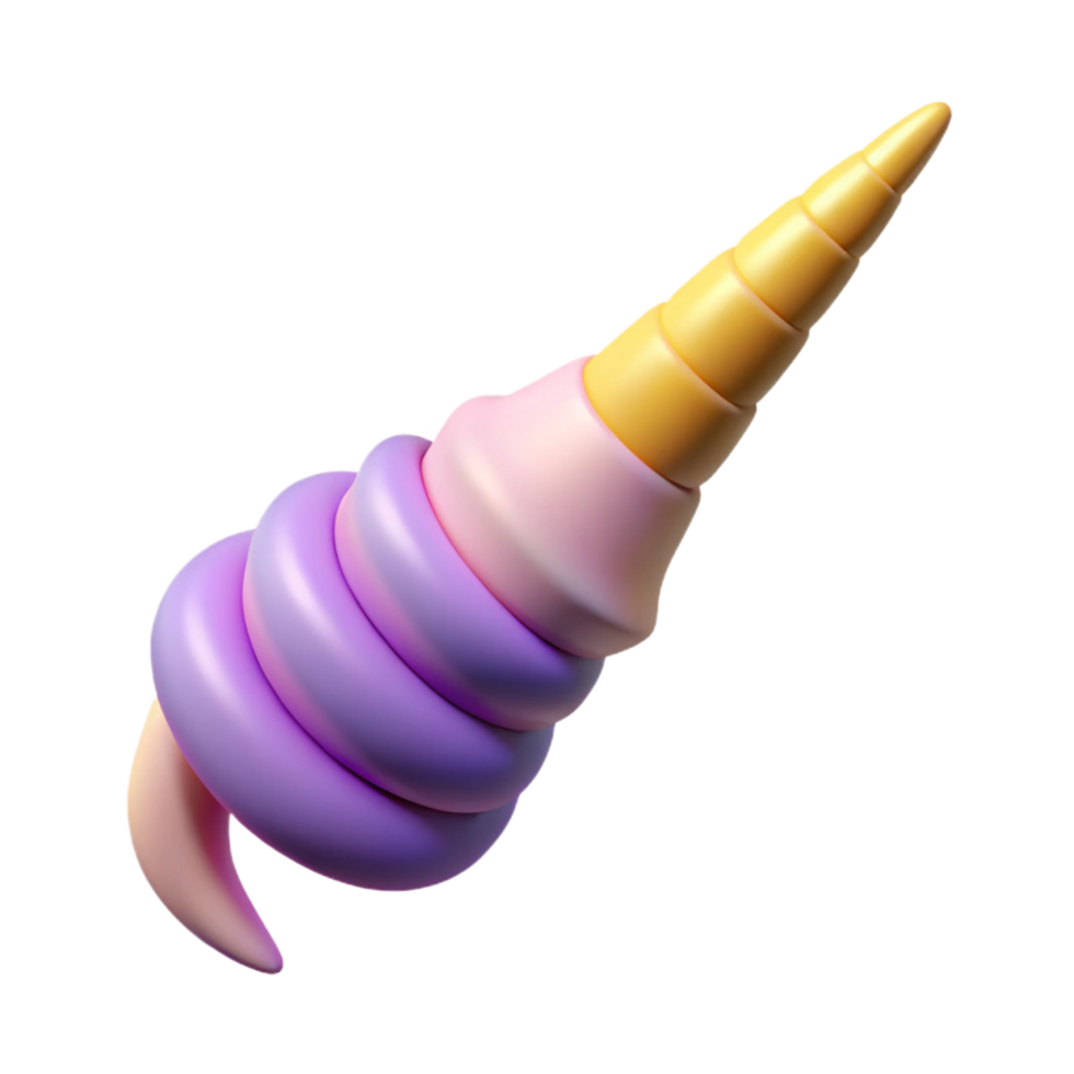hypnotic energetic futuristic A detailed illustration of a unicorn horn, NO BACKGROUND with Transparent Background. masterfully captured png