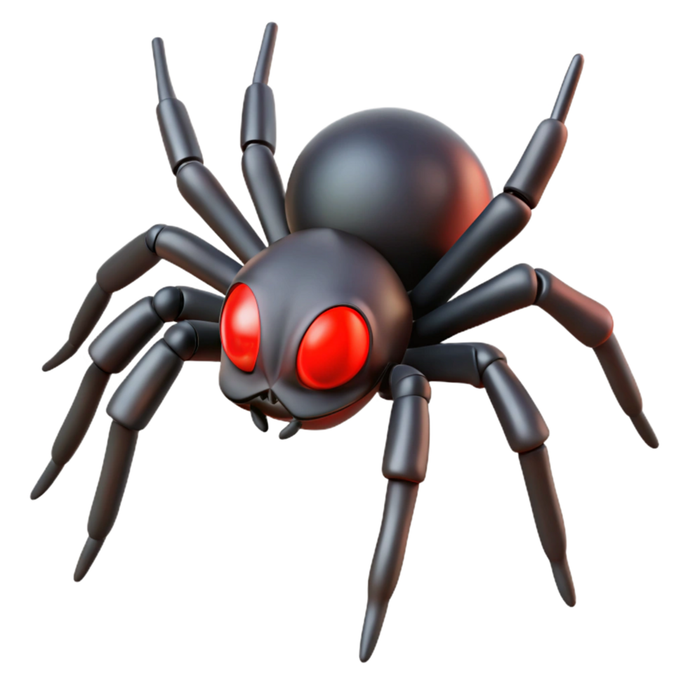 sought-after surreal A creepy, realistic spider with glowing red eyes, NO BACKGROUND with Transparent Background. luxury png