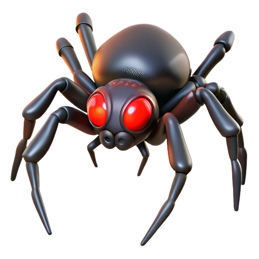 picturesque renaissance A creepy, realistic spider with glowing red eyes, NO BACKGROUND with Transparent Background. gallery standard png