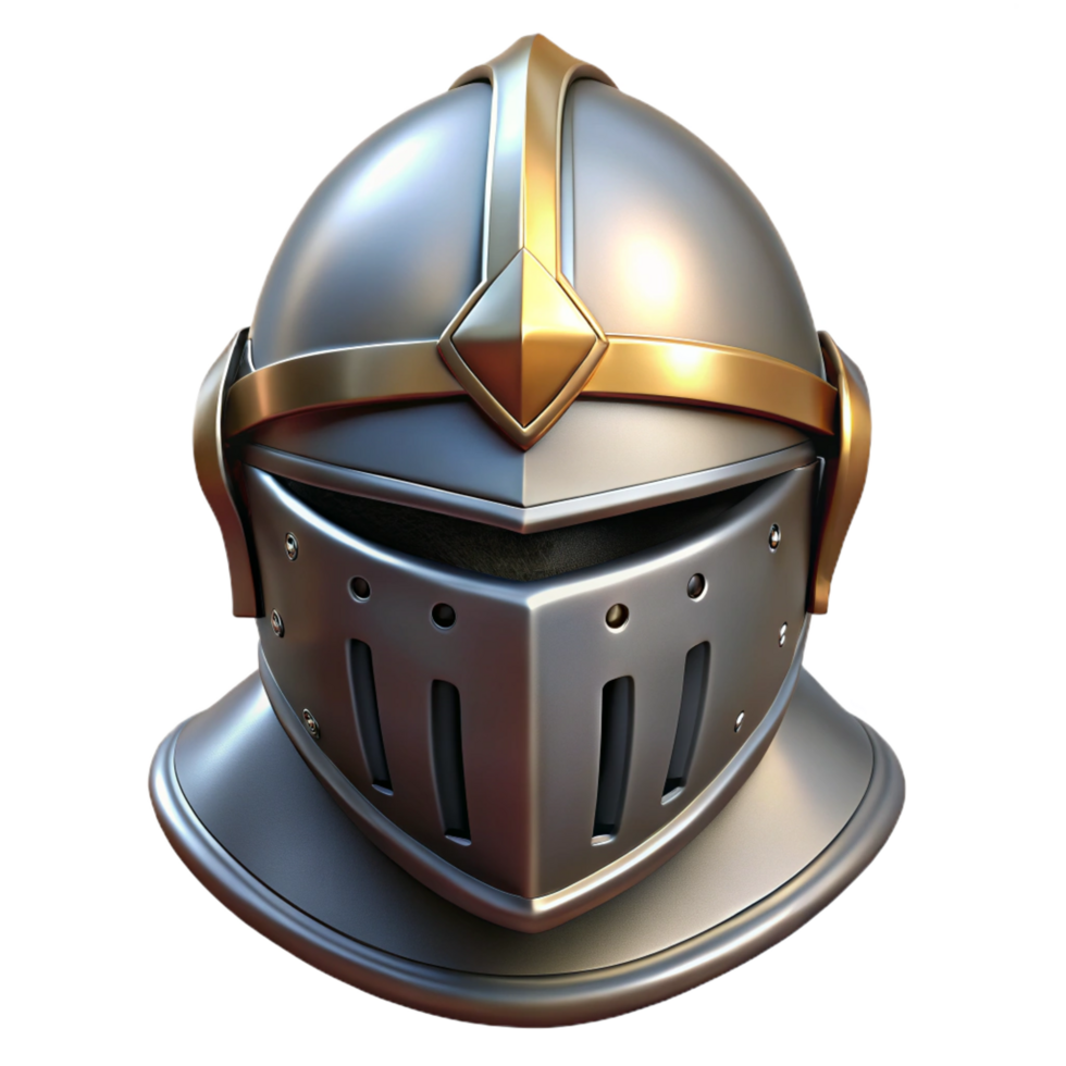 whimsical dazzling A highly detailed knight's helmet with a closed visor, NO BACKGROUND with Transparent Background. genuine png