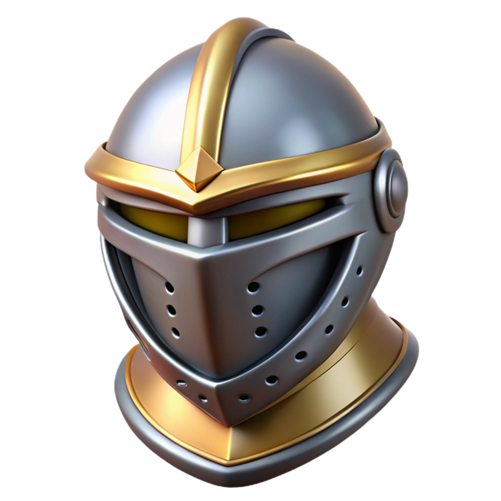 quintessential traditional A highly detailed knight's helmet with a closed visor, NO BACKGROUND with Transparent Background. gallery standard png
