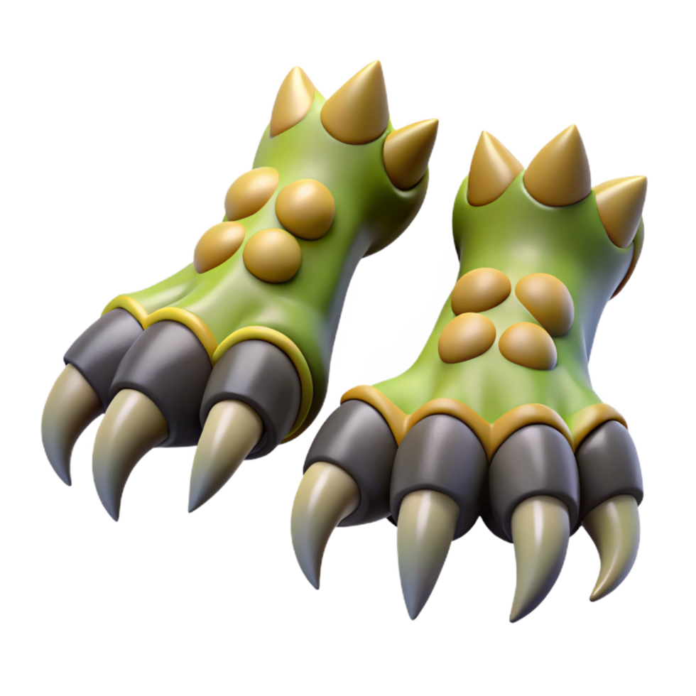 splendid tropical A pair of clawed dragon feet, NO BACKGROUND with Transparent Background. authentic png