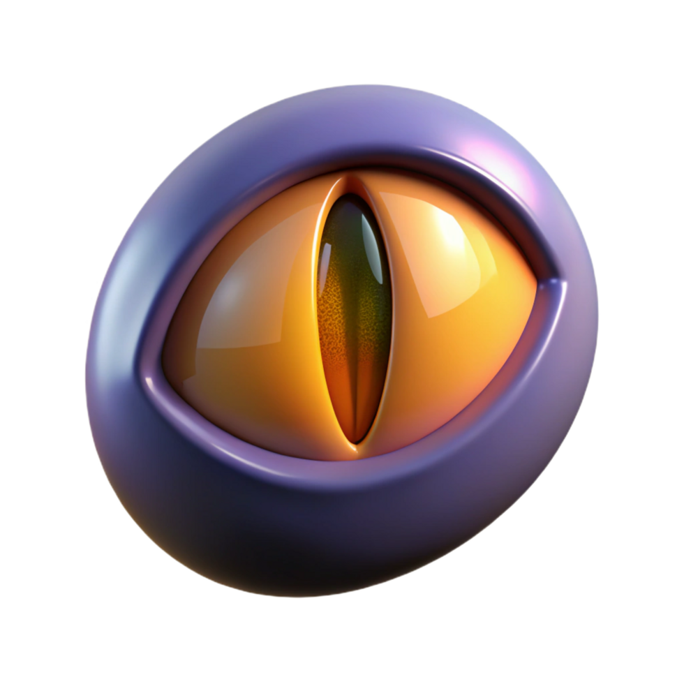 peaceful sumptuous A realistic rendering of a cat eye with a vertical pupil, NO BACKGROUND with Transparent Background. masterfully captured png