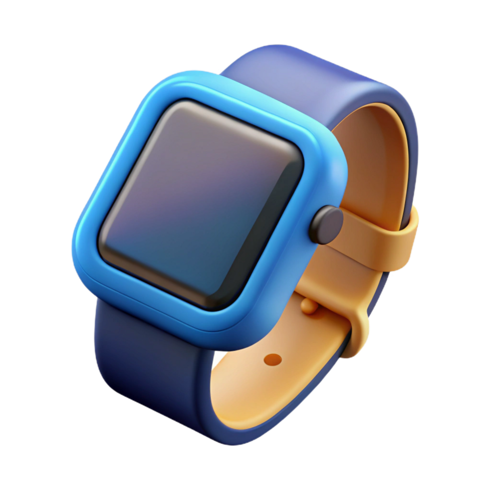 quintessential geometric Smartwatch with fitness tracking display NO BACKGROUND with Transparent Background. artisan png