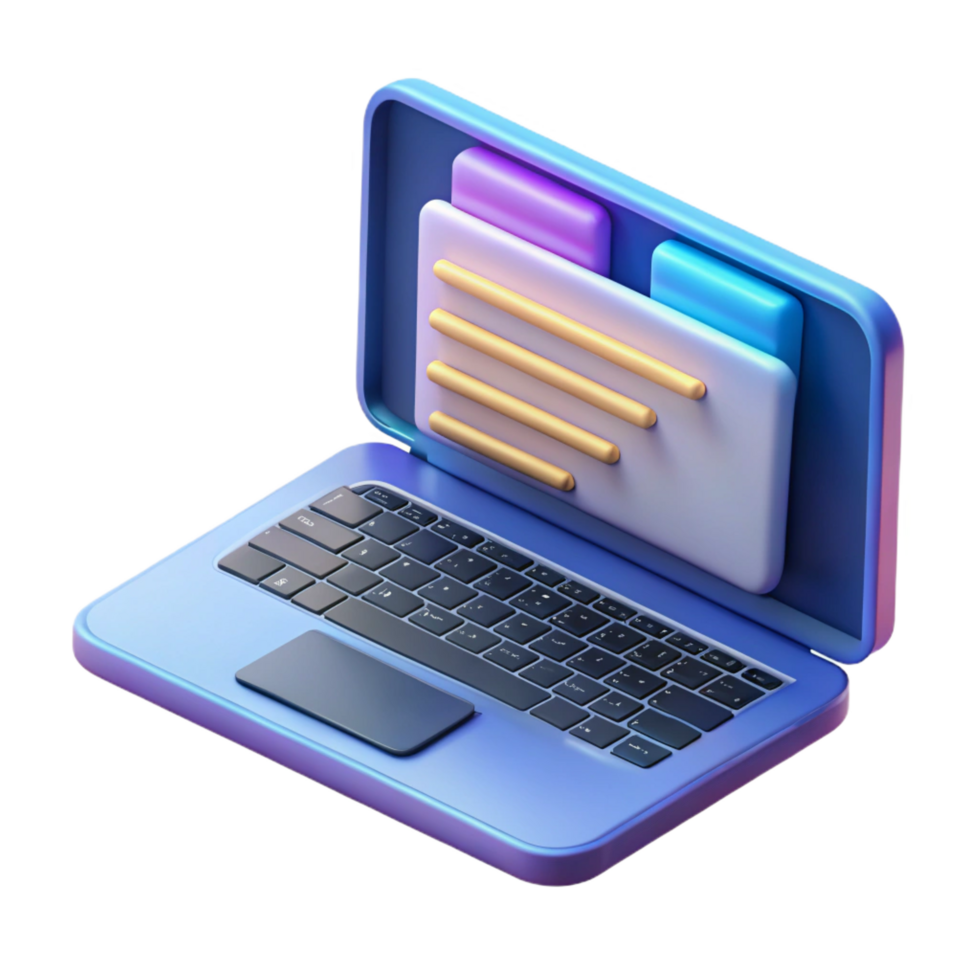 spectacular bold traditional Open laptop displaying programming code NO BACKGROUND with Transparent Background. flawless png