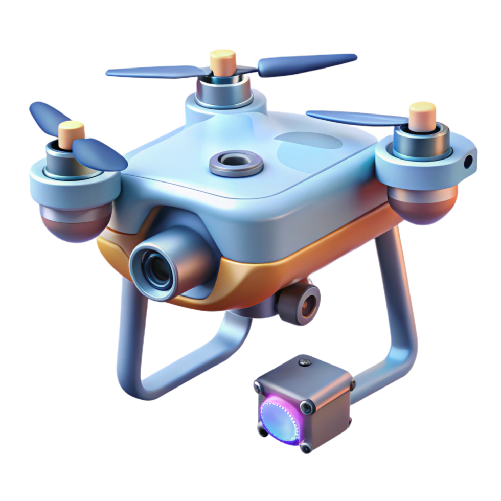 memorable baroque Drone with camera attached NO BACKGROUND with Transparent Background. perfect clarity png