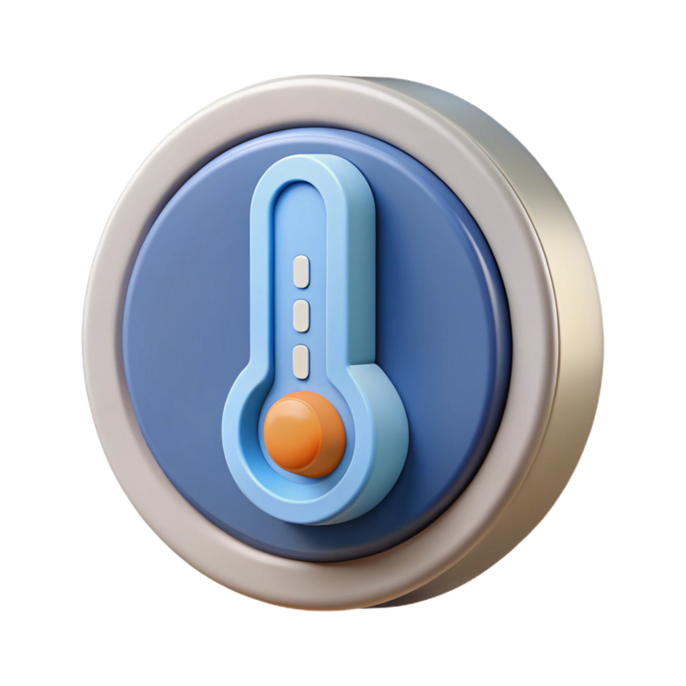 mysterious extraordinary Smart thermostat displaying temperature NO BACKGROUND with Transparent Background. crisp png