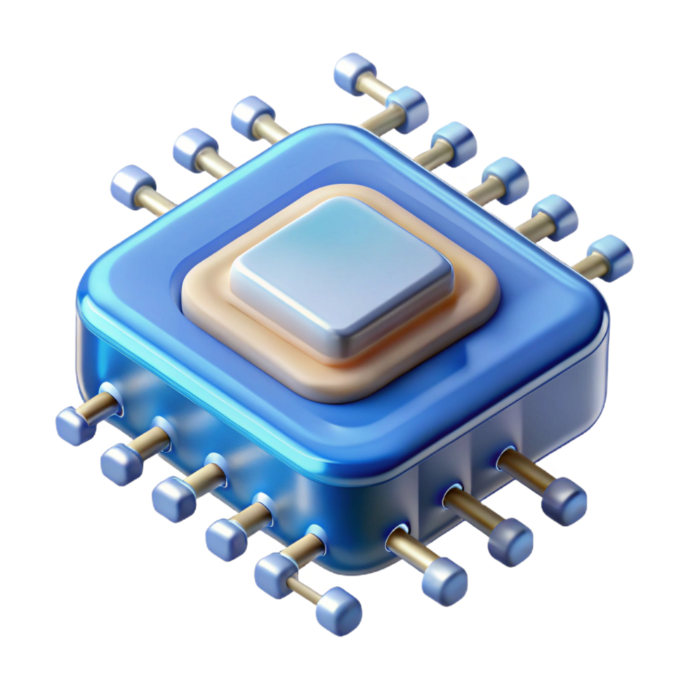 stunning notable Microchip with intricate circuitry NO BACKGROUND with Transparent Background. png