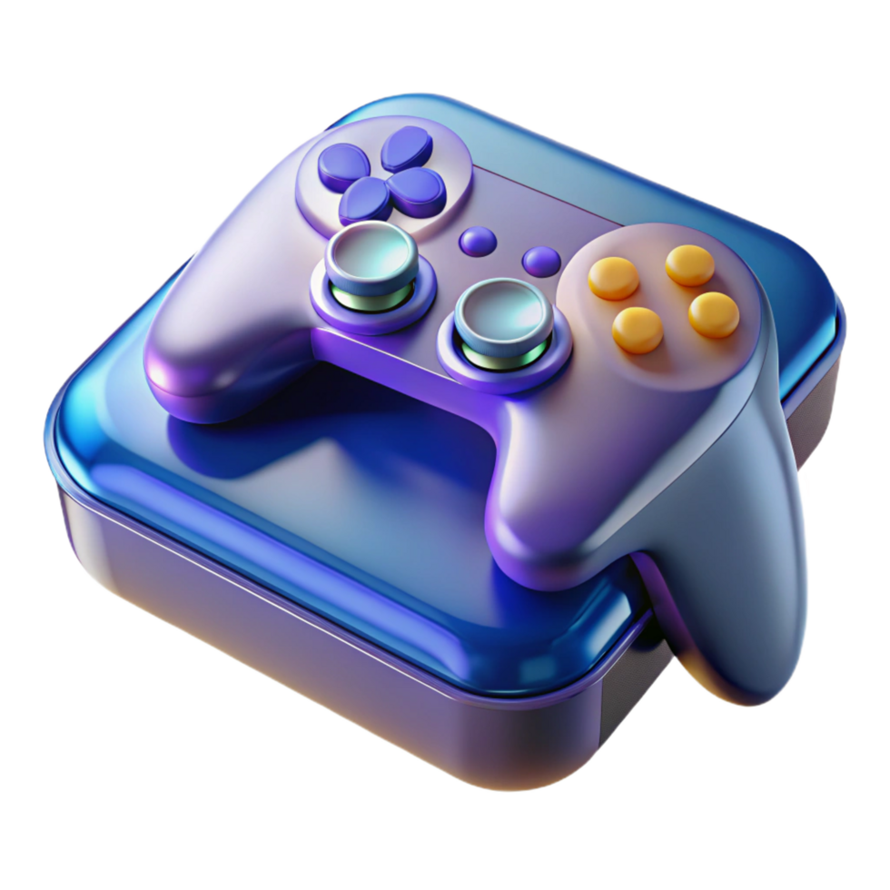 impressive timeless Gaming console with controller NO BACKGROUND with Transparent Background. png