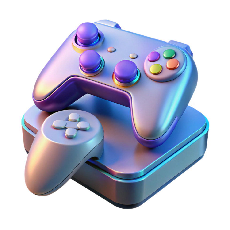 notable classic Gaming console with controller NO BACKGROUND with Transparent Background. fine detail png