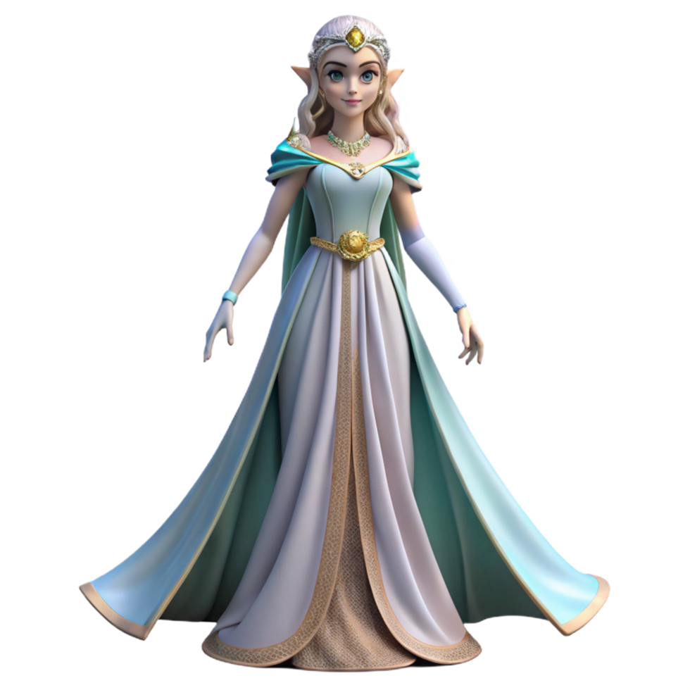 stunning coveted A beautiful elven princess in a flowing gown. NO BACKGROUND with Transparent Background. png