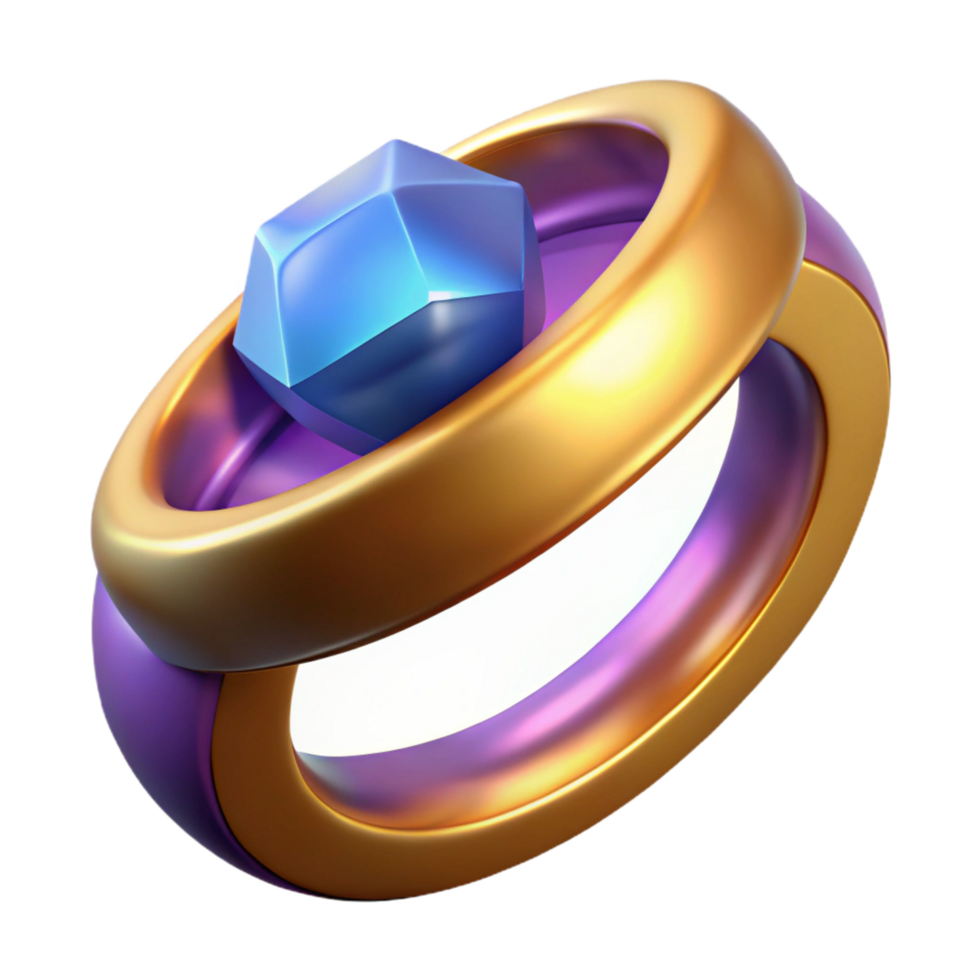 magnificent tropical A detailed illustration of a magic ring with a large gemstone. NO BACKGROUND with Transparent Background. perfect clarity png