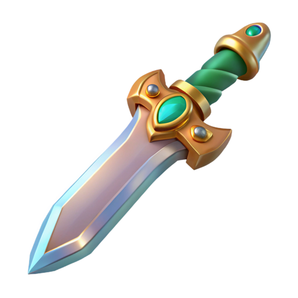 serene industrial A single, ornate dagger with a jeweled hilt. NO BACKGROUND with Transparent Background. gallery standard png