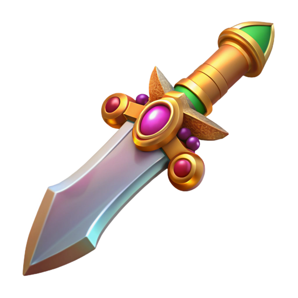 vibrant victorian A single, ornate dagger with a jeweled hilt. NO BACKGROUND with Transparent Background. genuine png