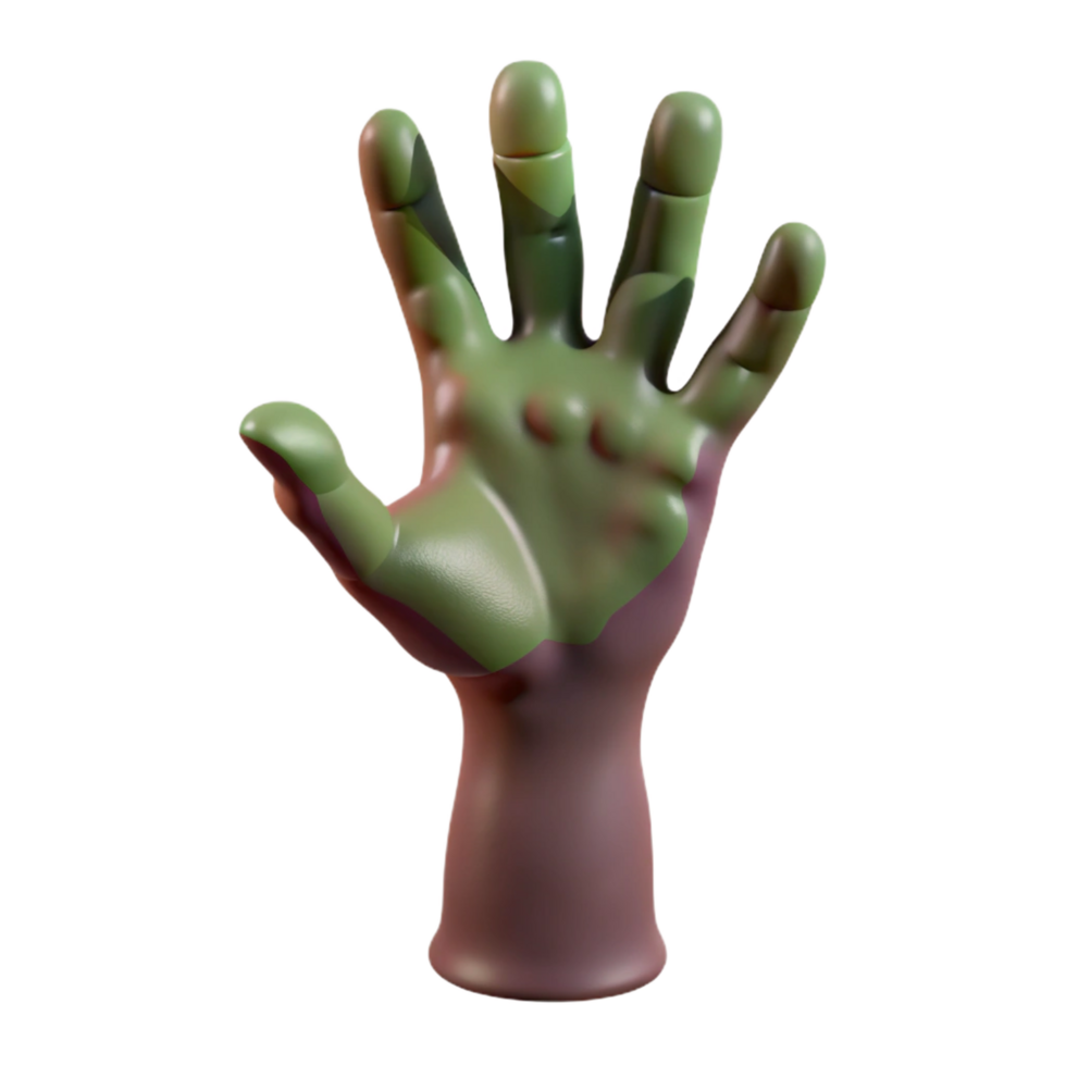 whimsical picturesque A single, decaying zombie hand reaching upwards. NO BACKGROUND with Transparent Background. genuine png