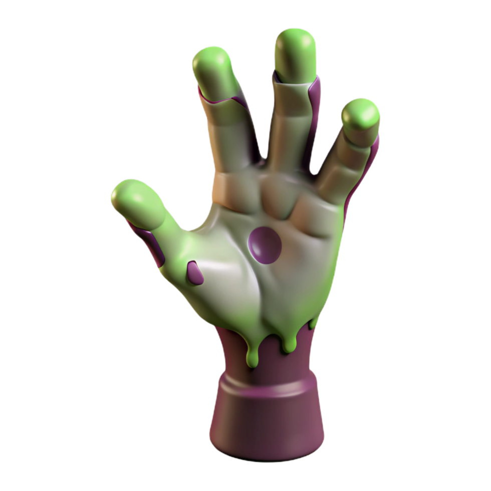 sumptuous organic A single, decaying zombie hand reaching upwards. NO BACKGROUND with Transparent Background. 4K png