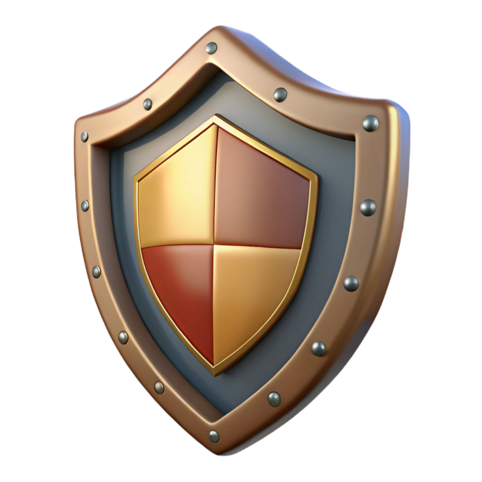 serene dramatic impressionist A detailed illustration of a medieval shield with a heraldic design. NO BACKGROUND with Transparent Background. authentic png