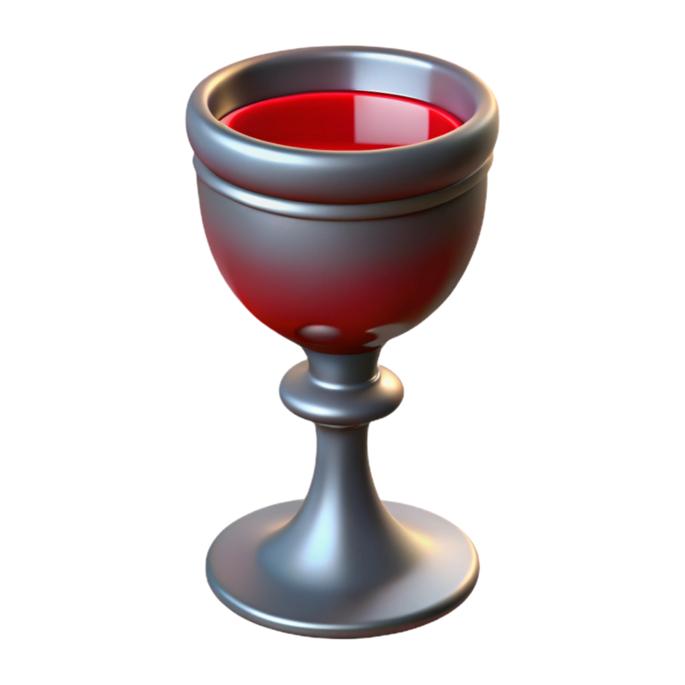 quintessential bohemian A single, ornate chalice filled with red wine. NO BACKGROUND with Transparent Background. luxury png