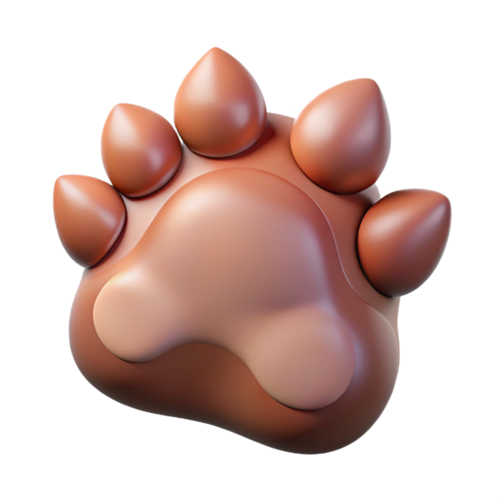 romantic mesmerizing A realistic illustration of a werewolf paw print. NO BACKGROUND with Transparent Background. artisan png