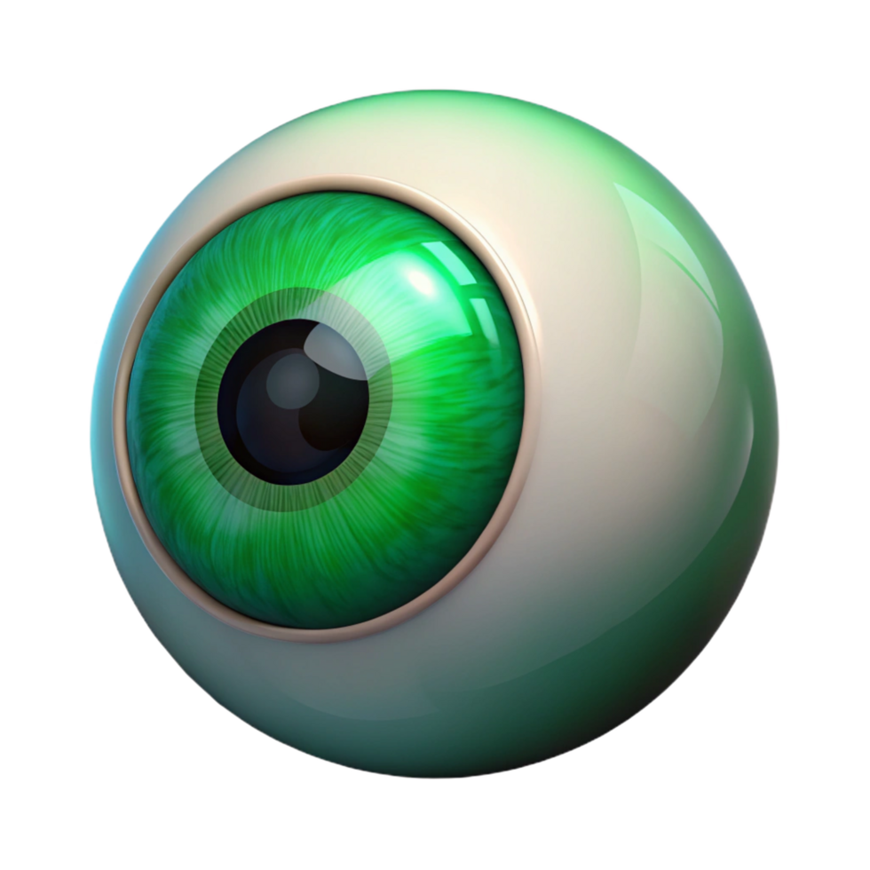 vibrant minimalist A single human eye, iris a deep emerald green. NO BACKGROUND with Transparent Background. premium png