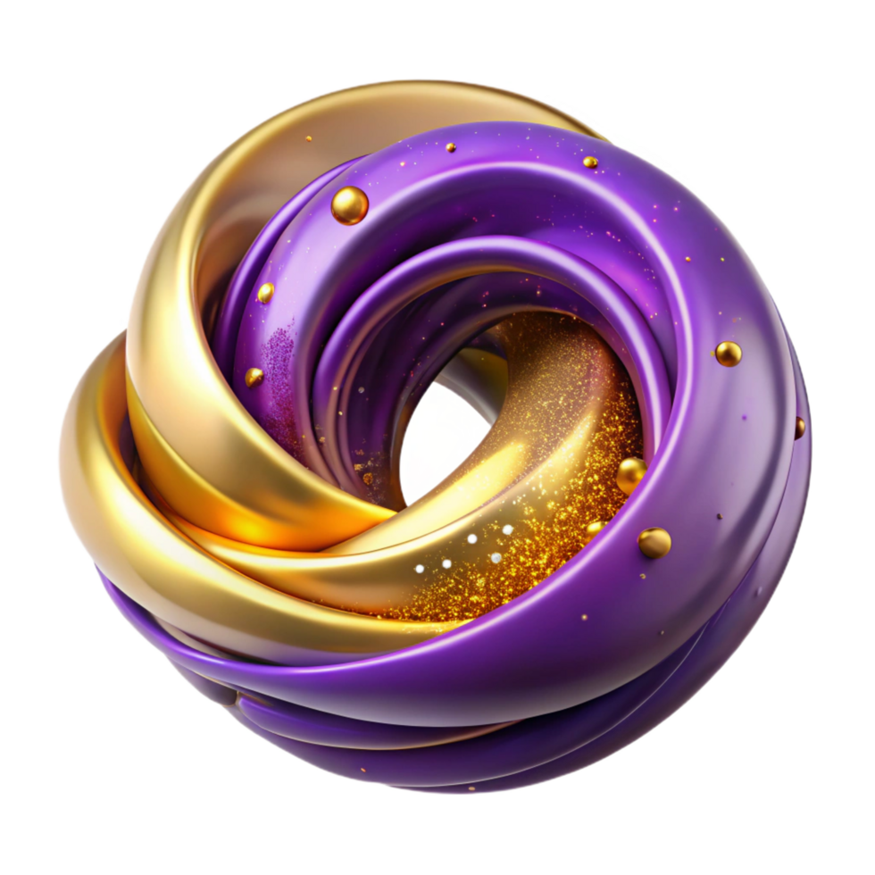 signature impressionist A swirling vortex of vibrant purple and gold particles. NO BACKGROUND with Transparent Background. elite png