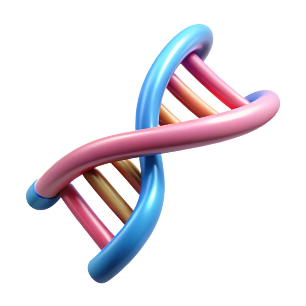intense beautiful A DNA double helix, scientifically accurate, NO BACKGROUND with Transparent Background. crisp png