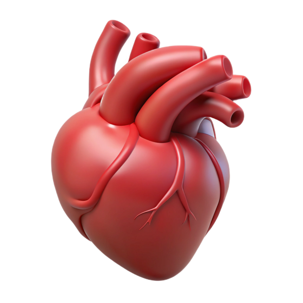 striking bold art deco A human heart, anatomically accurate, NO BACKGROUND with Transparent Background. elite png