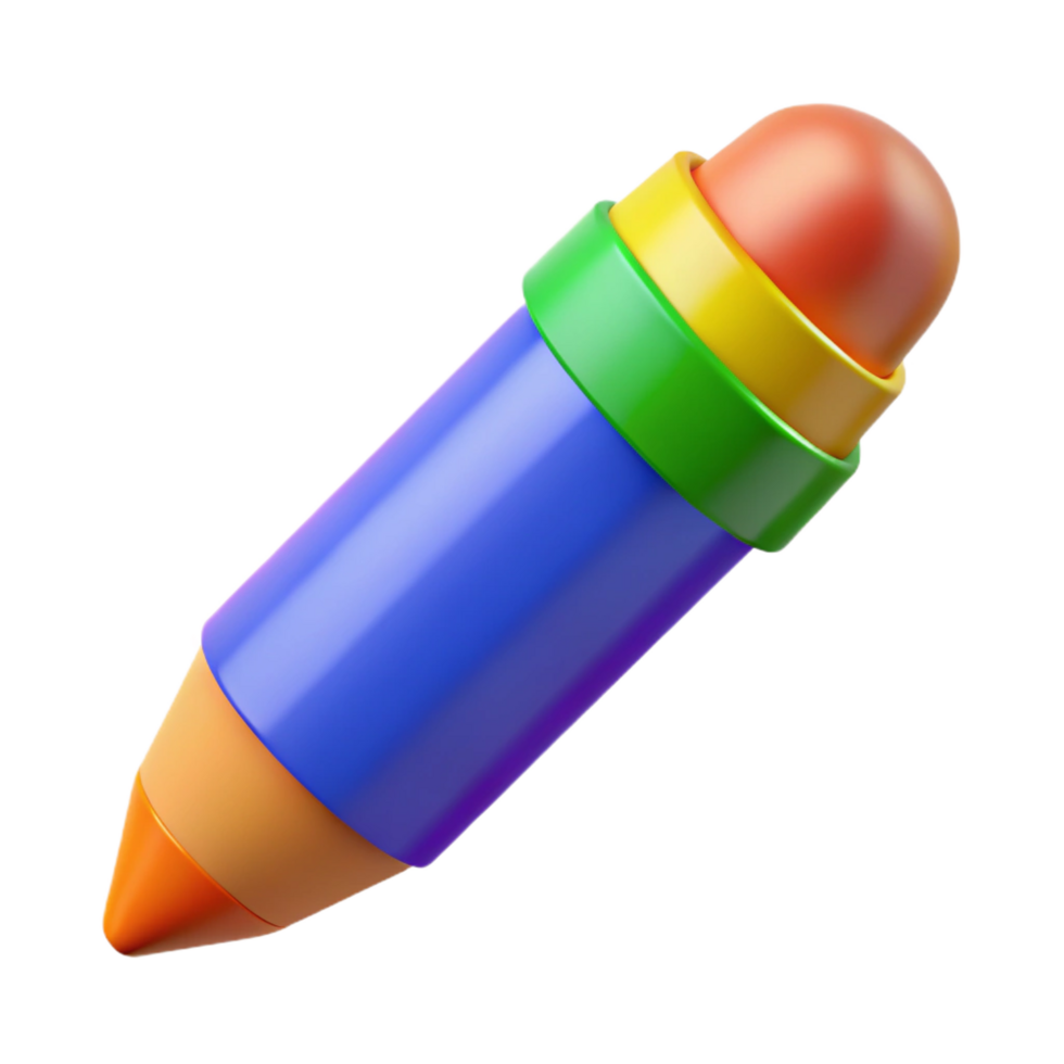signature elegant A single crayon, brightly colored, NO BACKGROUND with Transparent Background. expertly shot png