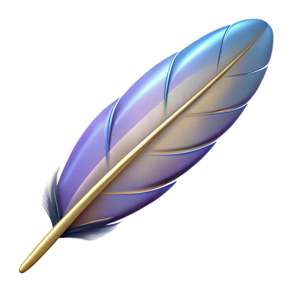 notable creative A single feather, light and airy, NO BACKGROUND with Transparent Background. 8K png