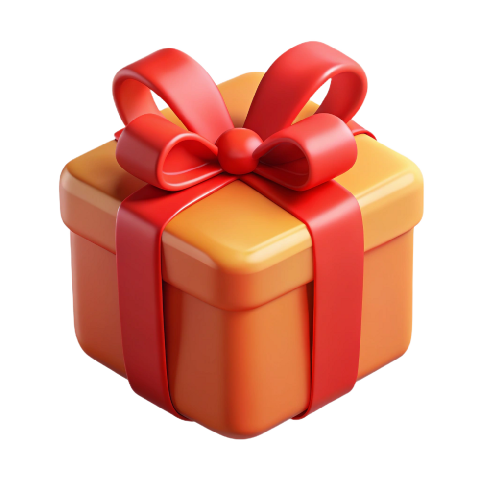 splendid joyful vintage A gift box with a red ribbon, NO BACKGROUND with Transparent Background. artisan png