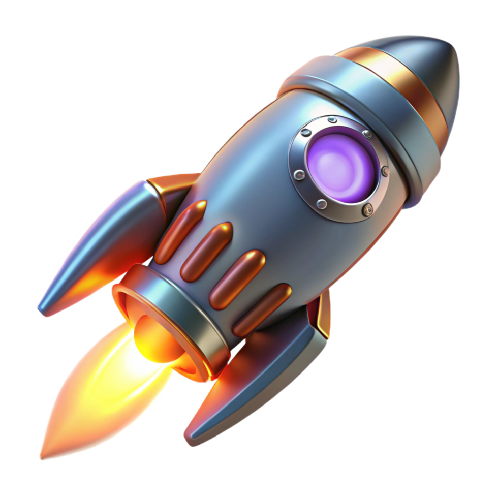 memorable baroque Spaceship thruster with glowing exhaust and intricate details. NO BACKGROUND with Transparent Background. professional png