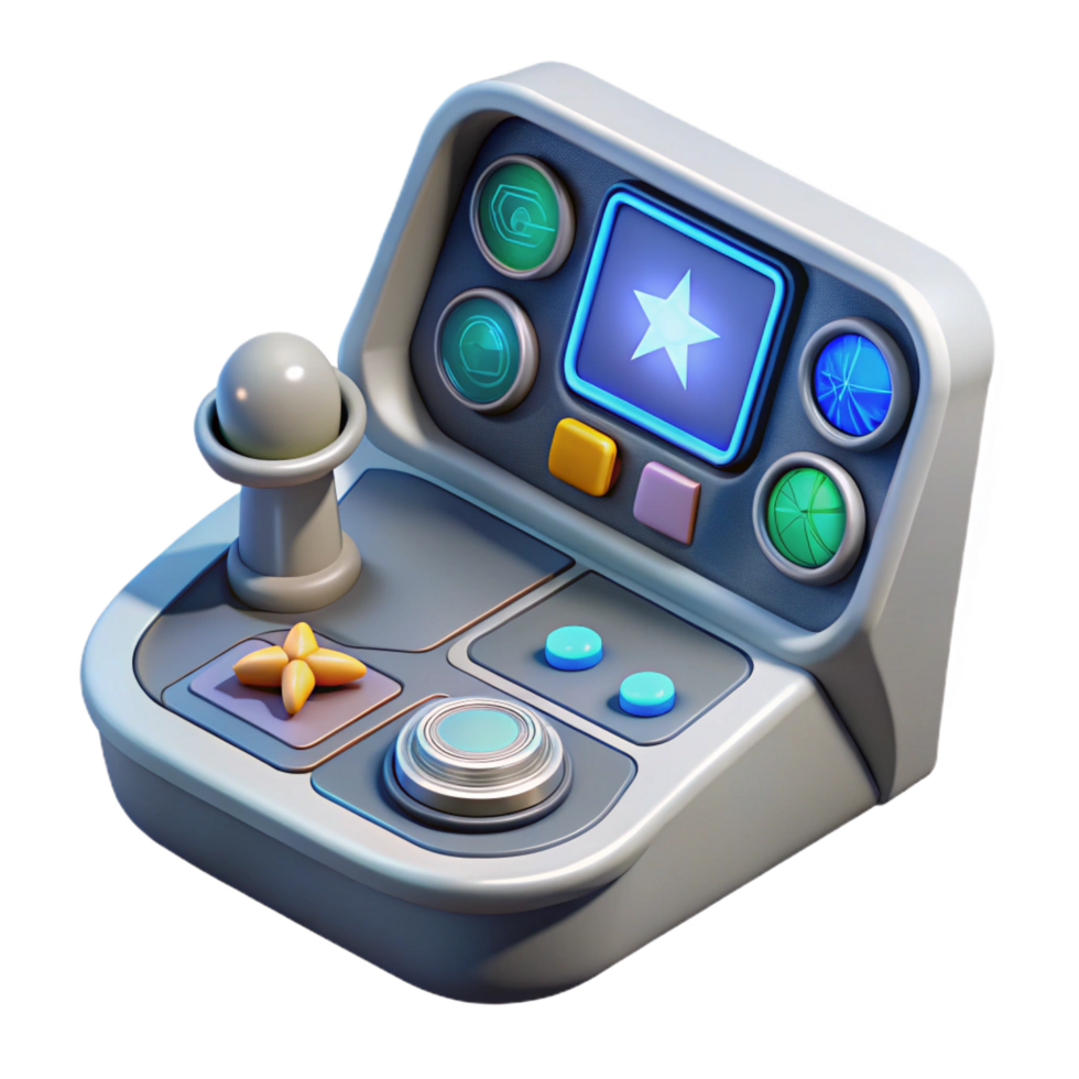 unforgettable futuristic Spaceship navigation console with holographic star map and control buttons. NO BACKGROUND with Transparent Background. fine detail png