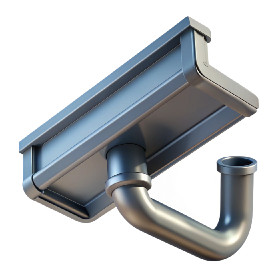 mysterious spectacular Rain gutter, metal, downspout, NO BACKGROUND with Transparent Background. 8K png