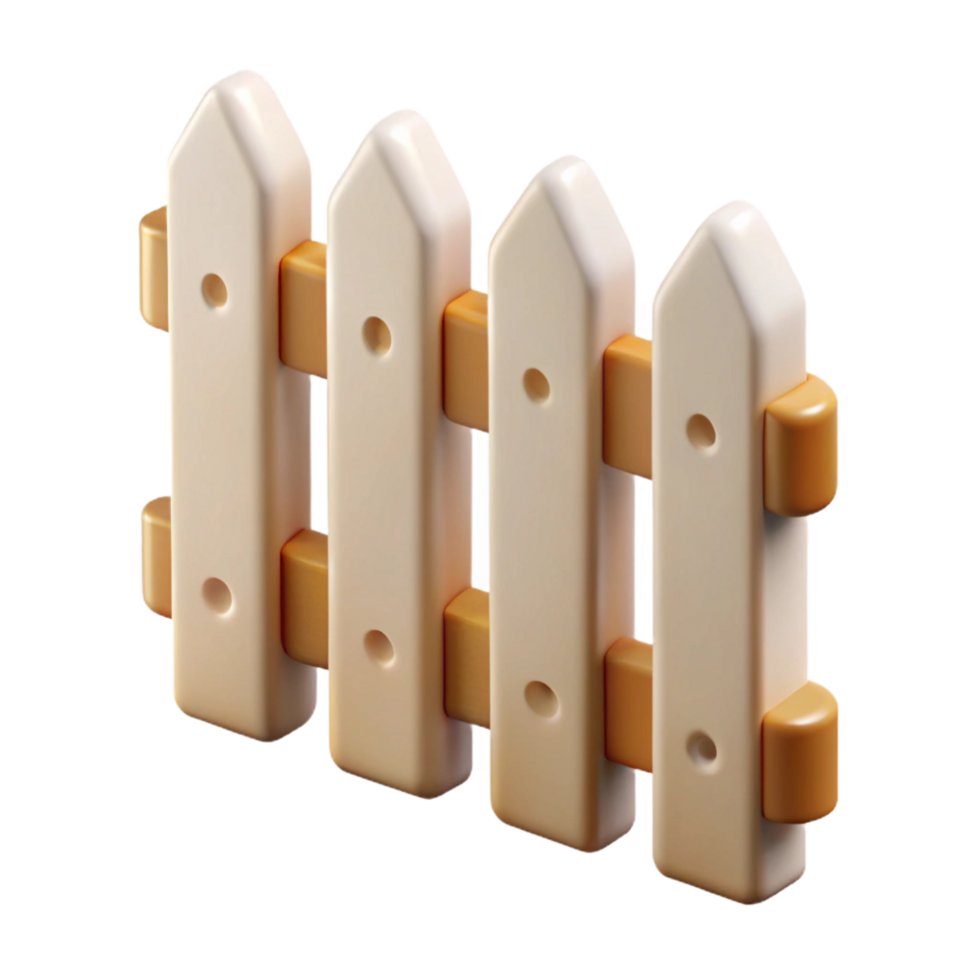 iconic coastal Fence, wooden pickets, white, NO BACKGROUND with Transparent Background. handcrafted png