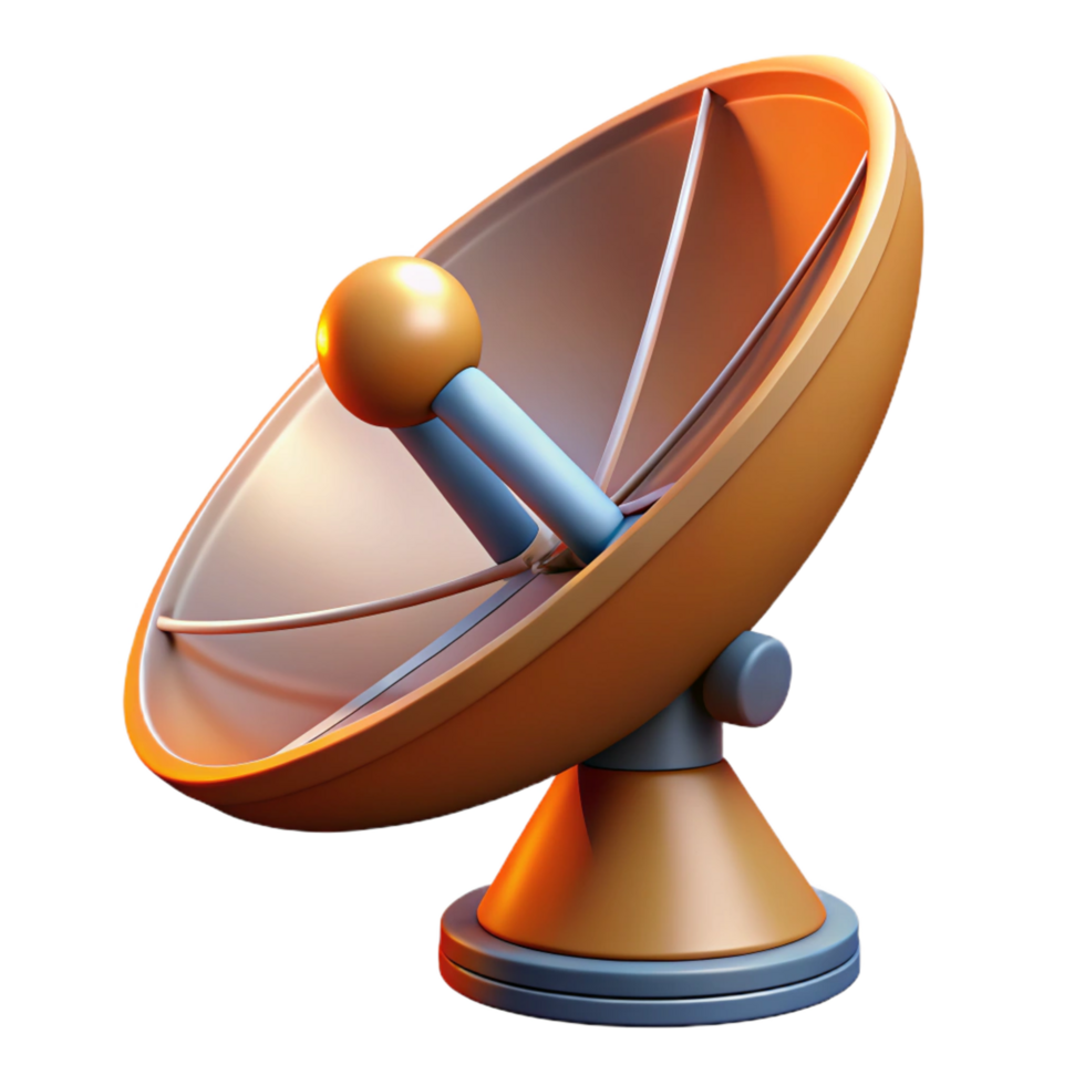majestic vintage Satellite dish, parabolic, communication, NO BACKGROUND with Transparent Background. authentic png