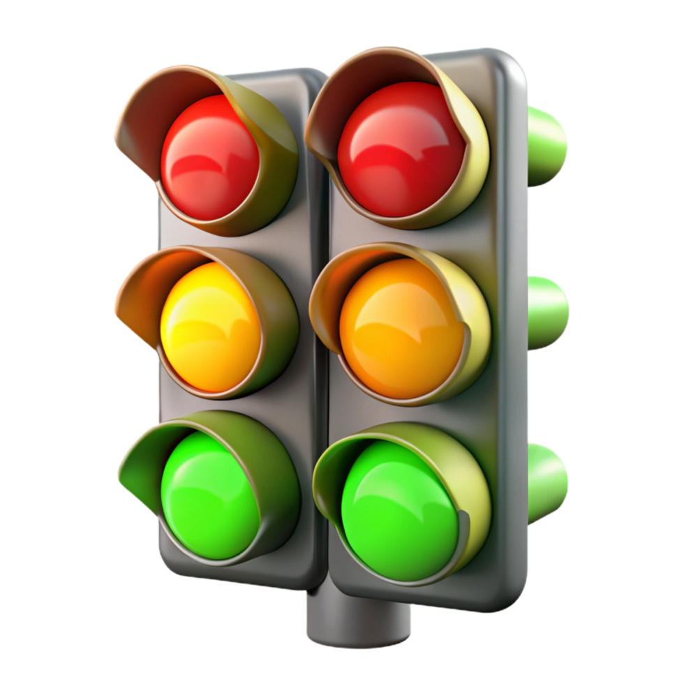striking creative Traffic light, red, green, yellow, NO BACKGROUND with Transparent Background. top-tier png