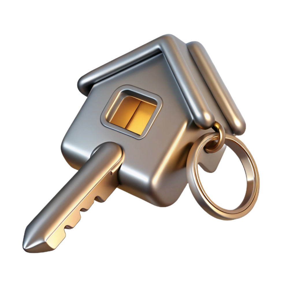 striking quintessential Key, metal, house key, NO BACKGROUND with Transparent Background. png