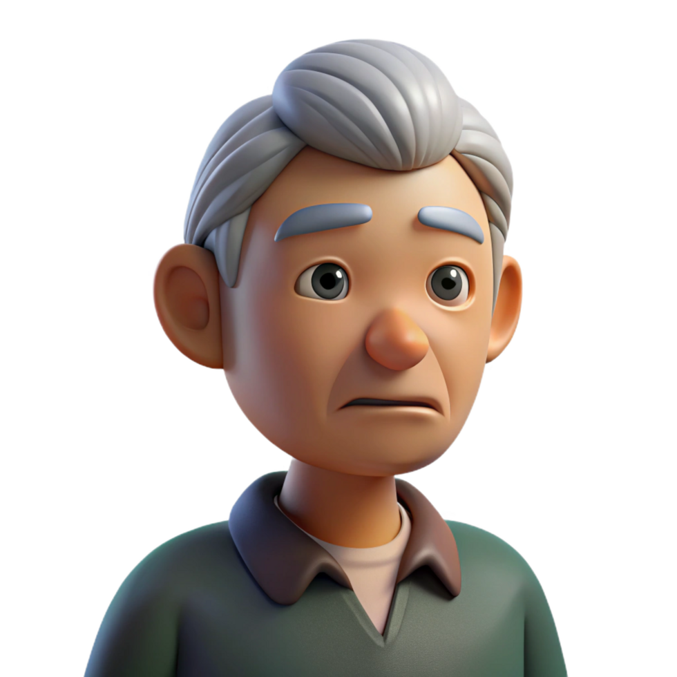 majestic dynamic elegant Thoughtful elderly man, wrinkles, gazing downwards, NO BACKGROUND with Transparent Background. gallery standard png